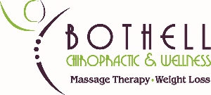 Logo for Bothell Chiropractic & Wellness featuring a stylized figure and the text: Bothell Chiropractic & Wellness. Massage Therapy • Weight Loss in green and purple fonts.